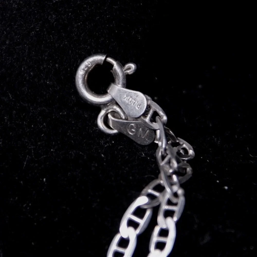 Sterling Silver 925 Mariner Anchor Link Chain Necklace‎ 20 Inch 2mm GM Italy